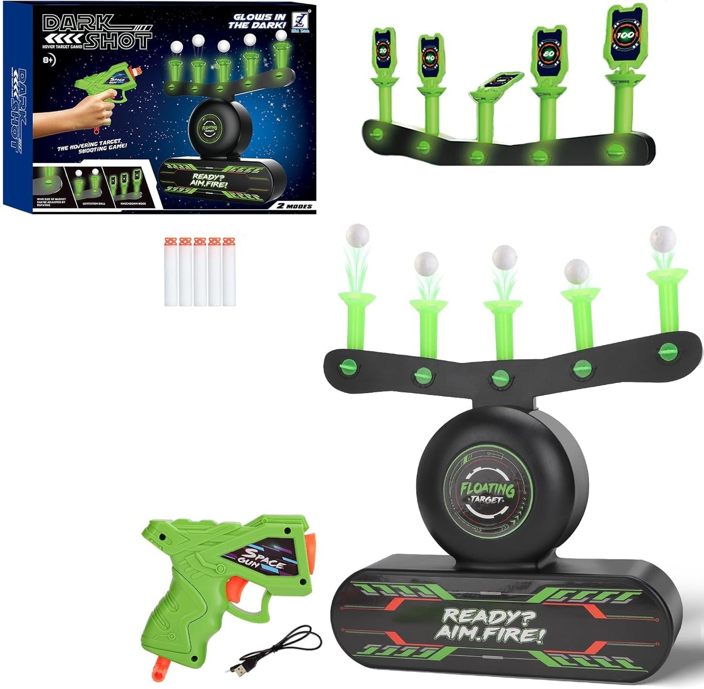 Playbino Zwevend Glow in the Dark Schietspel - Dark Shot