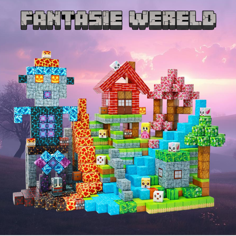 Playbino Minecraft Magnetische Bouw Blokken 100/150 Stuks Fantasy Editie