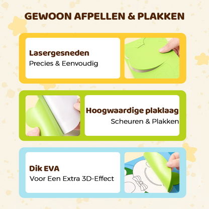 Playbino LeerPlak - 3D EVA knutselstickers voor spelend leren en ontwikkelen
