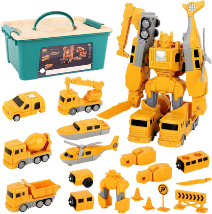 Playbino BouwBots - Magnetische robot- en auto set incl opbergbox