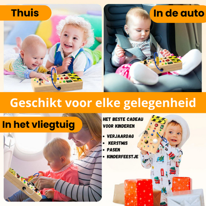 Playbino Houten Activiteitenbord - Educatief Montessori Schakelbord