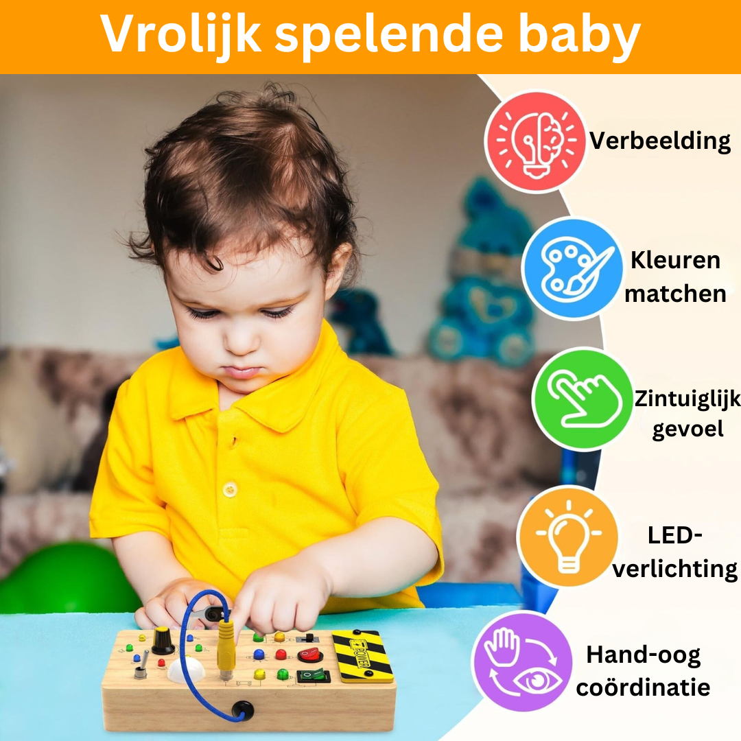 Playbino Houten Activiteitenbord - Educatief Montessori Schakelbord
