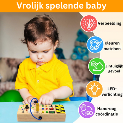 Playbino Houten Activiteitenbord - Educatief Montessori Schakelbord