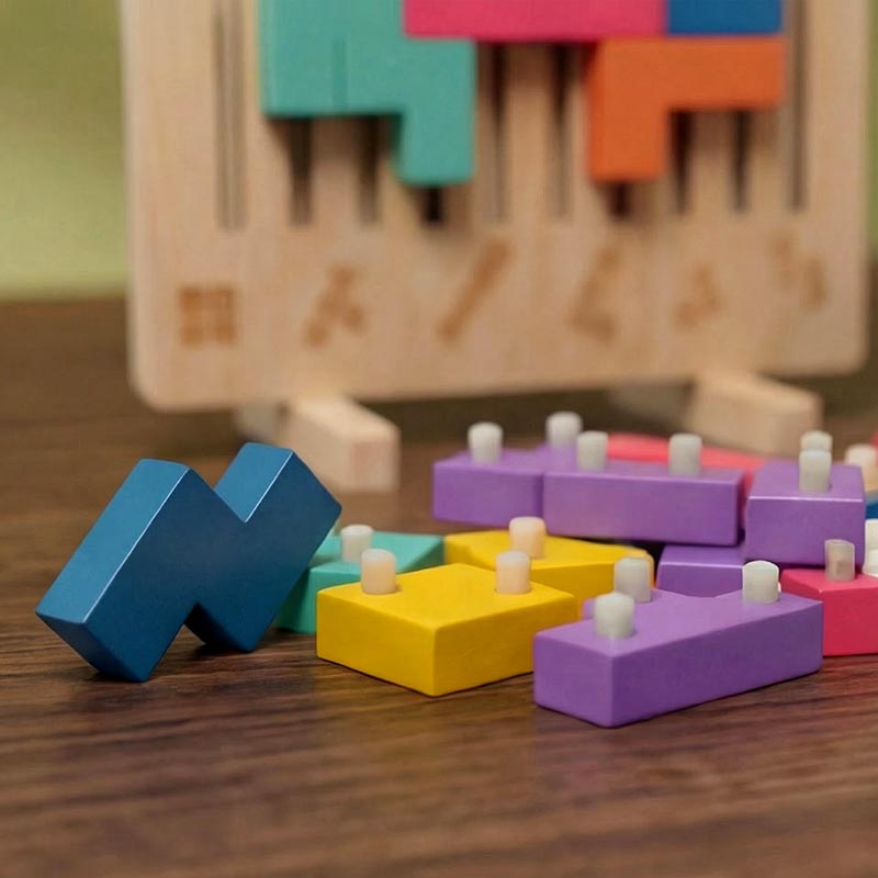 Playbino HoutTetris - Educatief houten tetris puzzel voor logisch denken & fijne motoriek