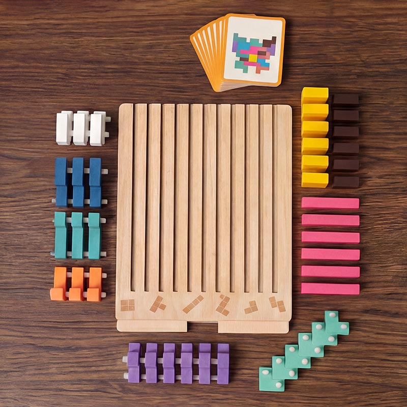 Playbino HoutTetris - Educatief houten tetris puzzel voor logisch denken & fijne motoriek