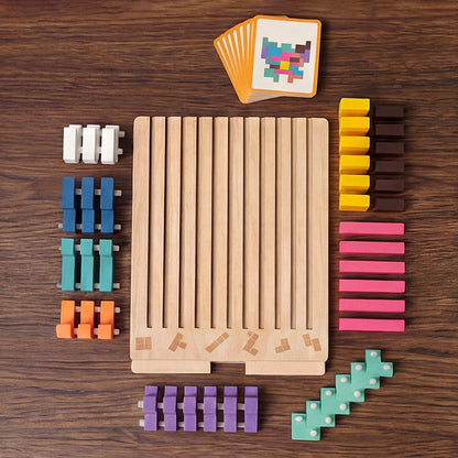 Playbino HoutTetris - Educatief houten tetris puzzel voor logisch denken & fijne motoriek