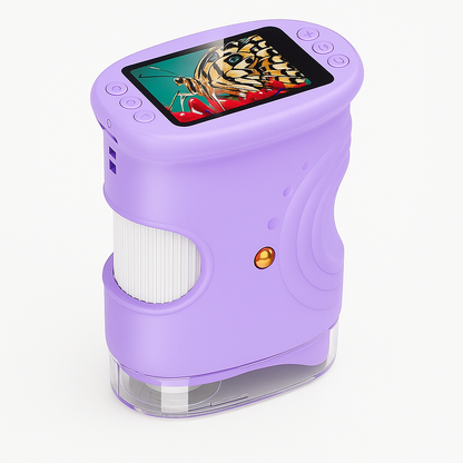 Playbino OntdekScope - Draagbare kindermicroscoop met ingebouwd HD-scherm