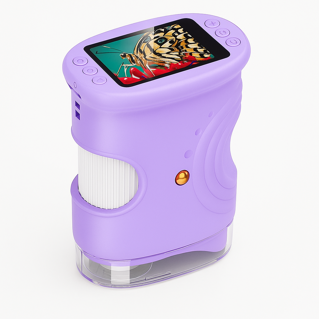 Playbino OntdekScope - Draagbare kindermicroscoop met ingebouwd HD-scherm