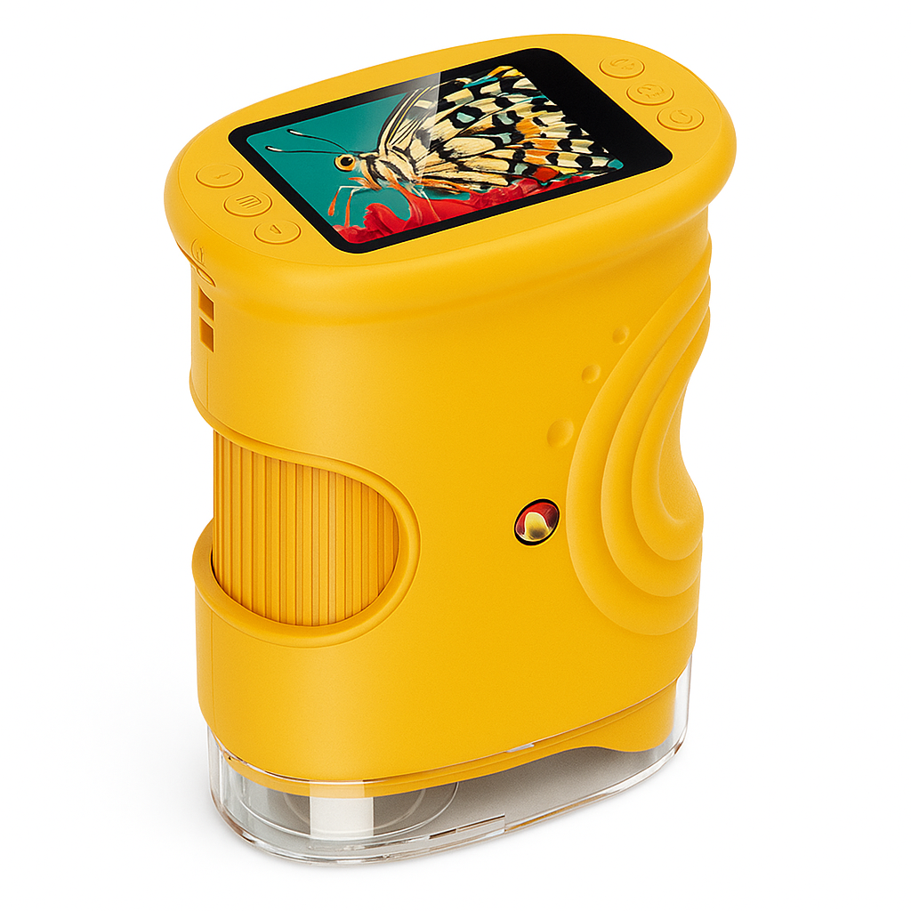 Playbino OntdekScope - Draagbare kindermicroscoop met ingebouwd HD-scherm