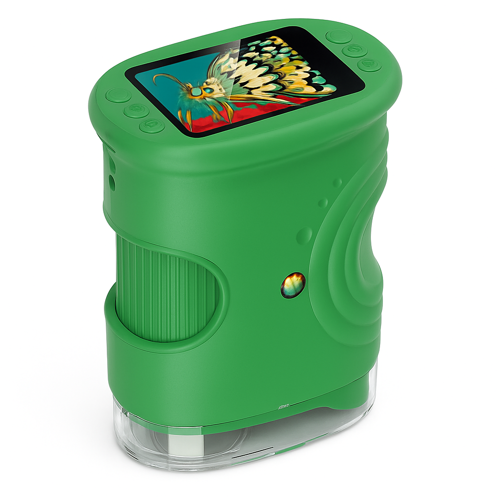 Playbino OntdekScope - Draagbare kindermicroscoop met ingebouwd HD-scherm
