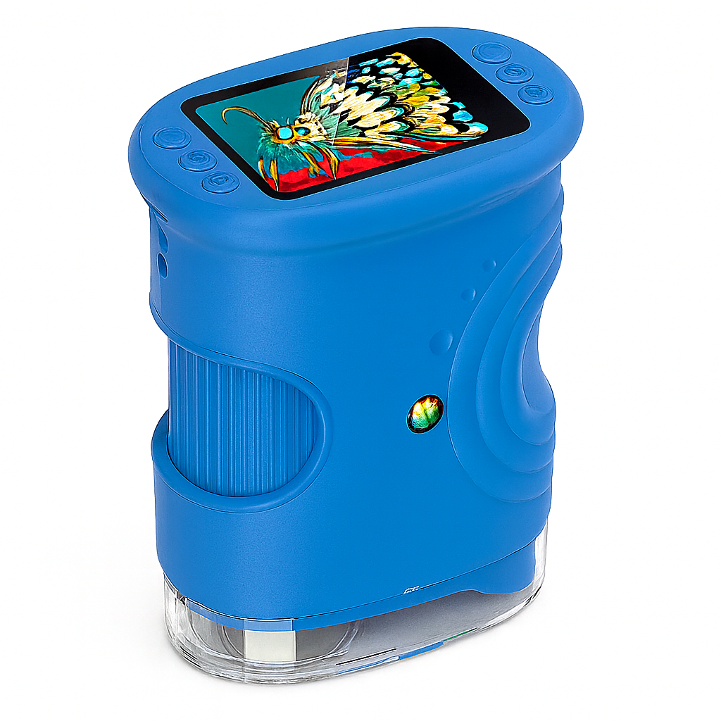 Playbino OntdekScope - Draagbare kindermicroscoop met ingebouwd HD-scherm