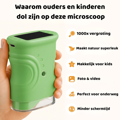 Playbino OntdekScope - Draagbare kindermicroscoop met ingebouwd HD-scherm