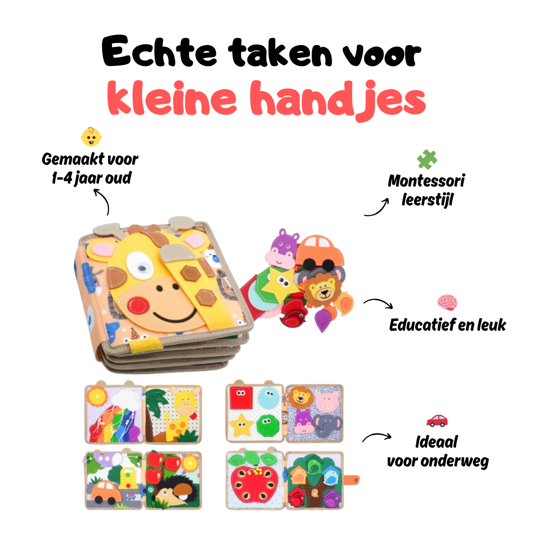 Playbino Busy Book - Vilt Montessori activiteitenboek - Leer spelenderwijs
