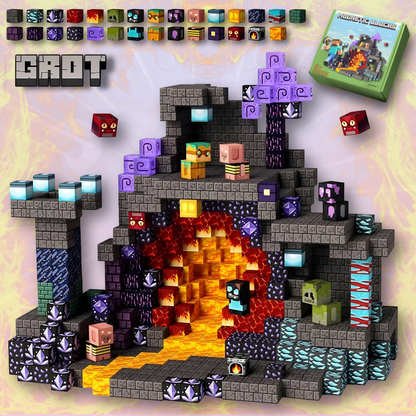 Playbino Minecraft Magnetische Bouw Blokken 100 Stuks