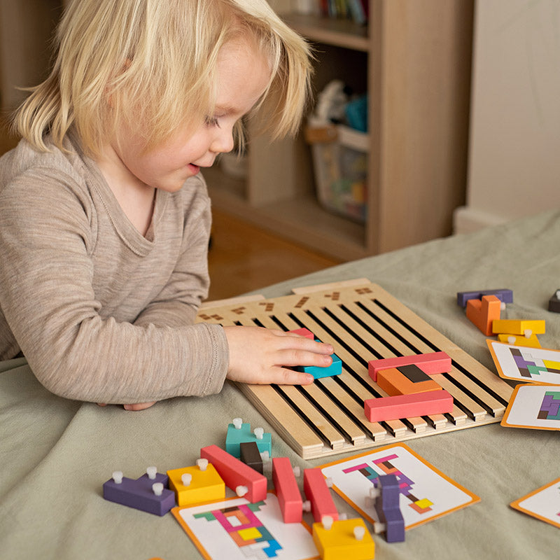 Playbino HoutTetris - Educatief houten tetris puzzel voor logisch denken & fijne motoriek