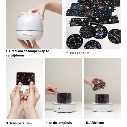 Playbino DreamProjector - Rustgevend Projectie Nachtlampje met Muziek & Timerfunctie