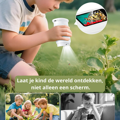 Playbino OntdekScope - Draagbare kindermicroscoop met ingebouwd HD-scherm