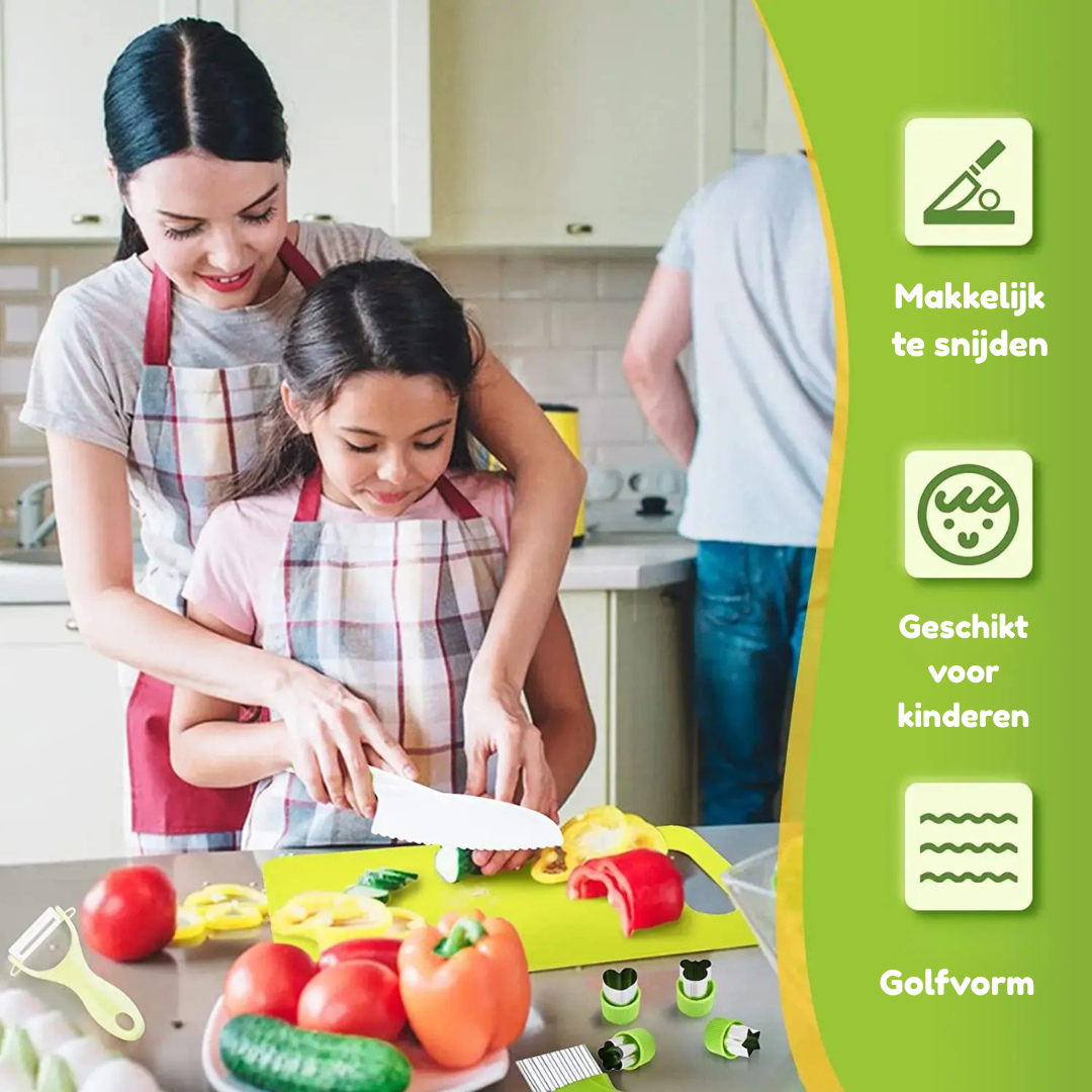 Playbino Kleine Chef Set - Kindvriendelijke kookset met veilige hulpmiddelen