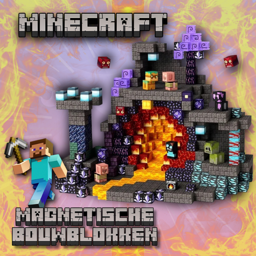Playbino Minecraft Magnetische Bouw Blokken 100 Stuks