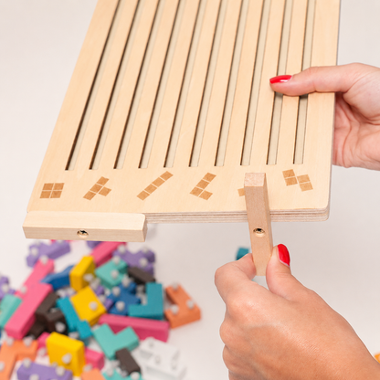 Playbino HoutTetris - Educatief houten tetris puzzel voor logisch denken & fijne motoriek