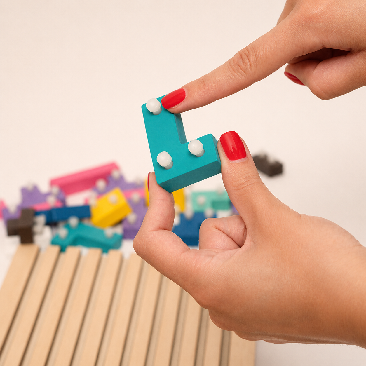 Playbino HoutTetris - Educatief houten tetris puzzel voor logisch denken & fijne motoriek