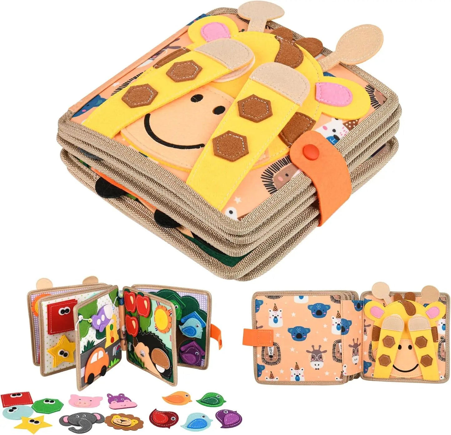Playbino Busy Book - Vilt Montessori activiteitenboek - Leer spelenderwijs