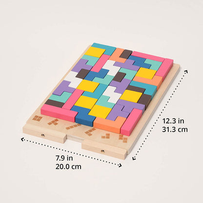 Playbino HoutTetris - Educatief houten tetris puzzel voor logisch denken & fijne motoriek