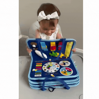 Playbino Busy Book Roze/Blauw - Vilt Montessori activiteitenboek - Leer spelenderwijs