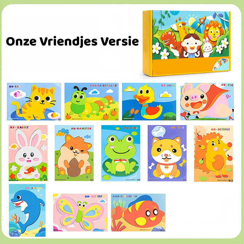 Playbino LeerPlak - 3D EVA knutselstickers voor spelend leren en ontwikkelen