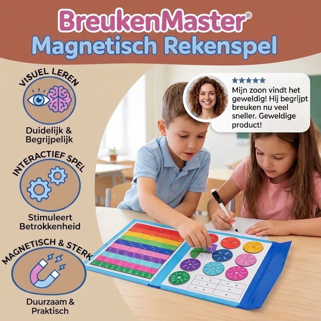 Playbino BreukenMaster - Magnetisch Houten Breukenboek - Breuken leren
