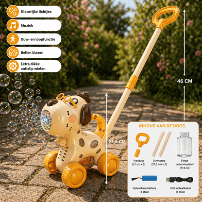 Playbino BubbelBuddy - Bellenblaas Duwwagen voor een magisch bellenparadijs