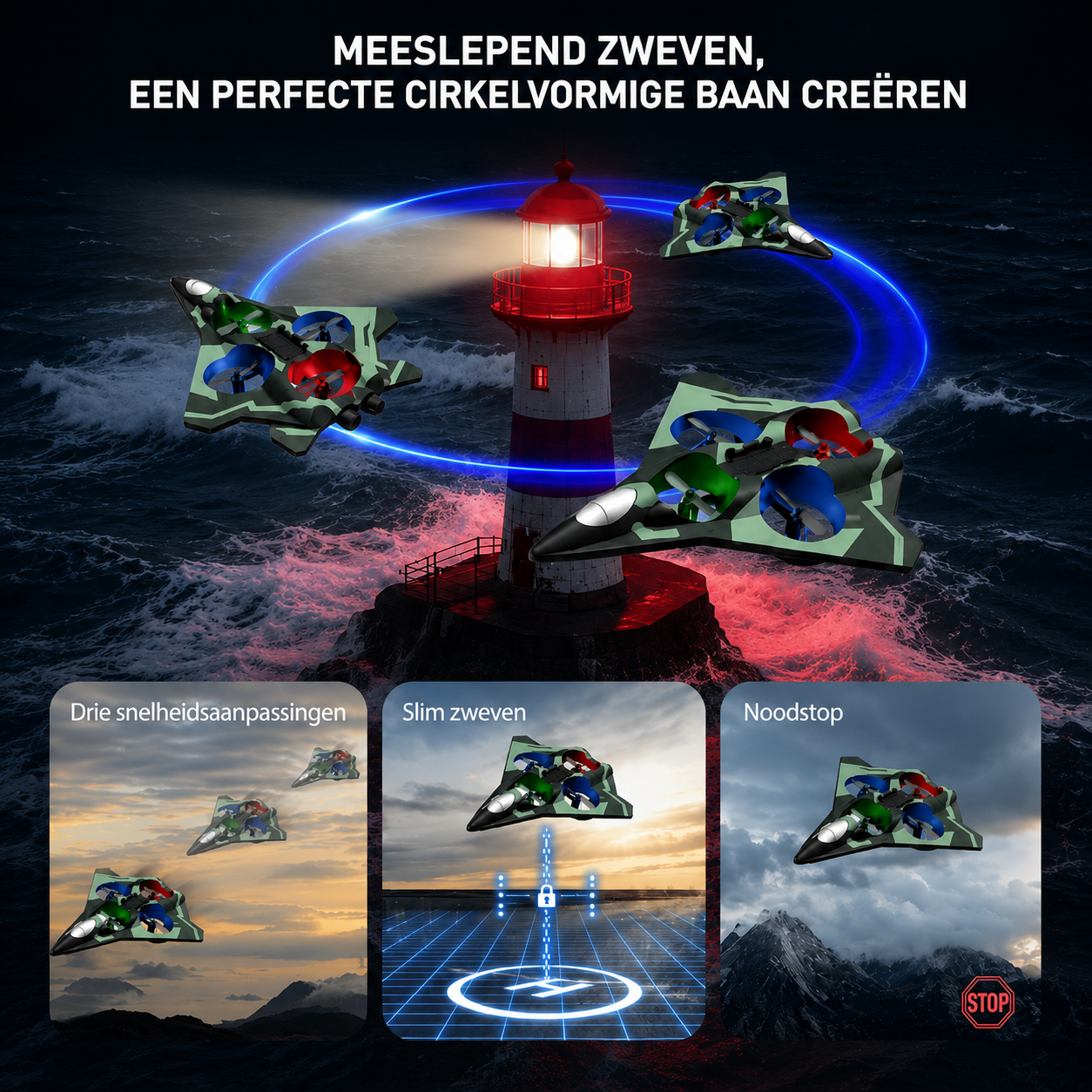 Playbino CloudCruiser Army Editie – RC Vliegtuig Ultra Lichtgewicht & Bestuurbaar