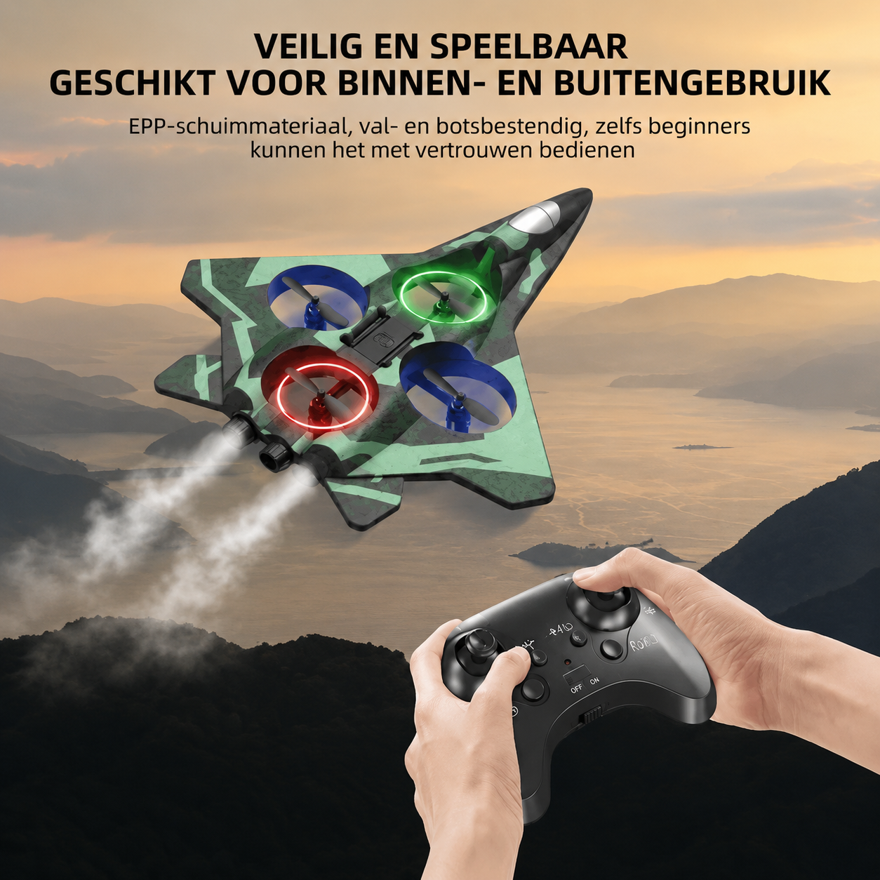 Playbino CloudCruiser Army Editie – RC Vliegtuig Ultra Lichtgewicht & Bestuurbaar