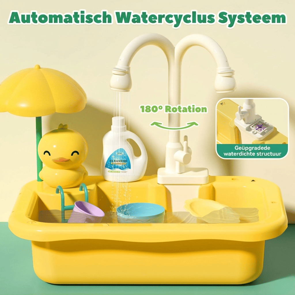 Playbino Gootsteen Speelgoed - Speelgoed gootsteen met stromend water
