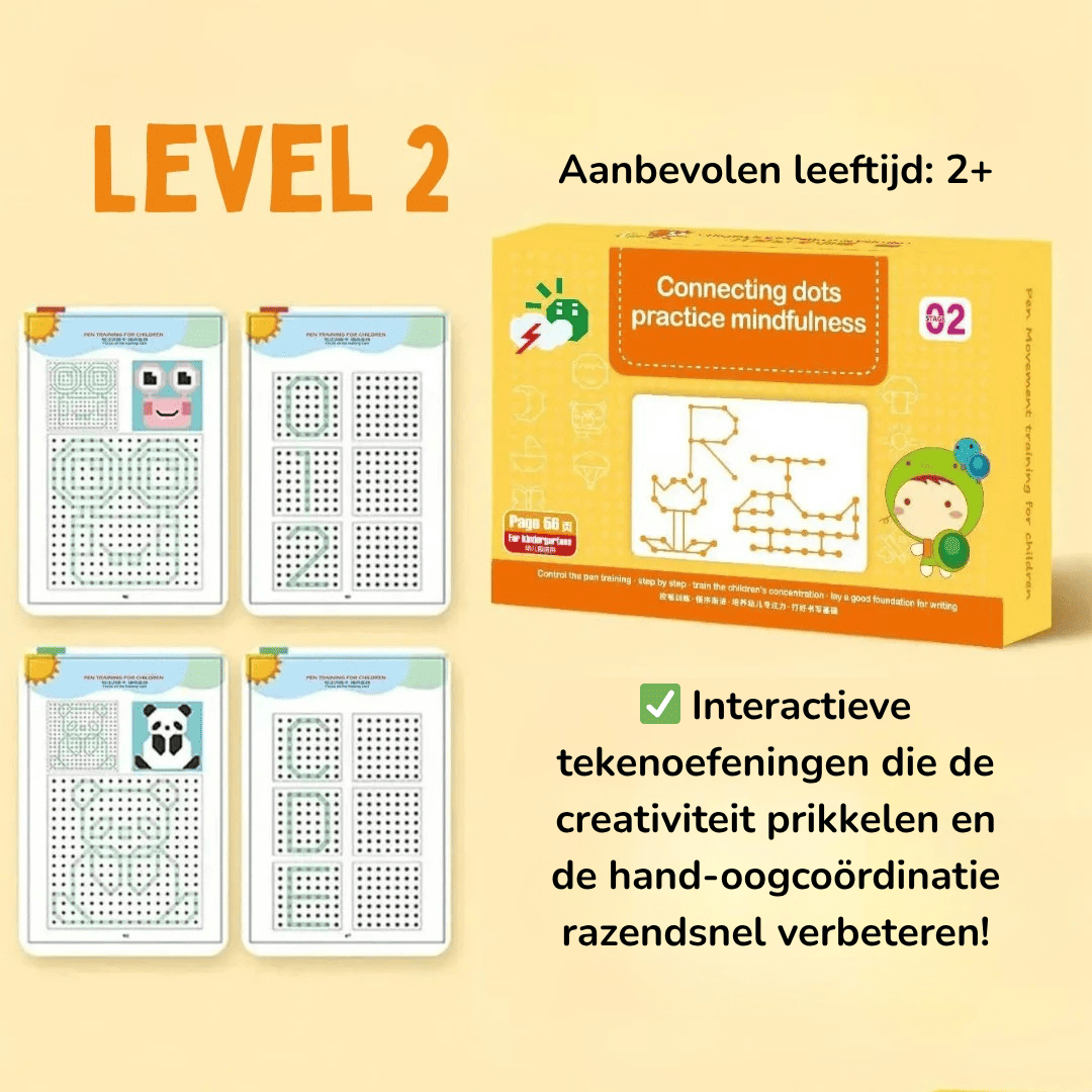 Playbino SchrijfLijn - Spelend leren schrijven - Herbruikbaar oefenboek