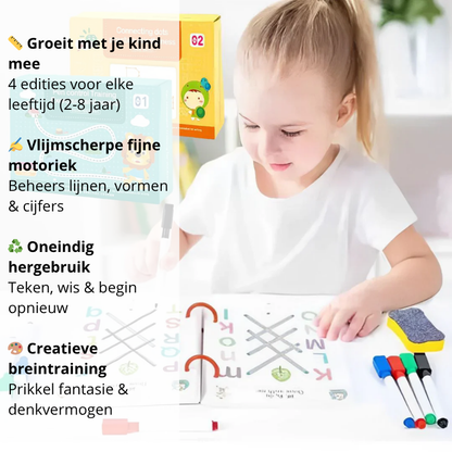 Playbino SchrijfLijn - Spelend leren schrijven - Herbruikbaar oefenboek