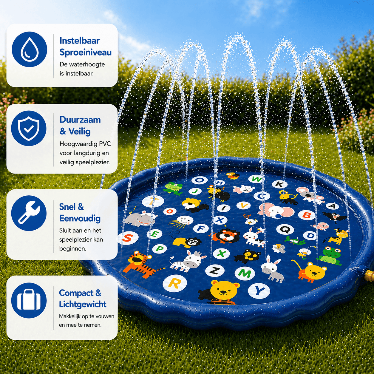 Playbino SpetterMat - Magische waterfontein en watermat
