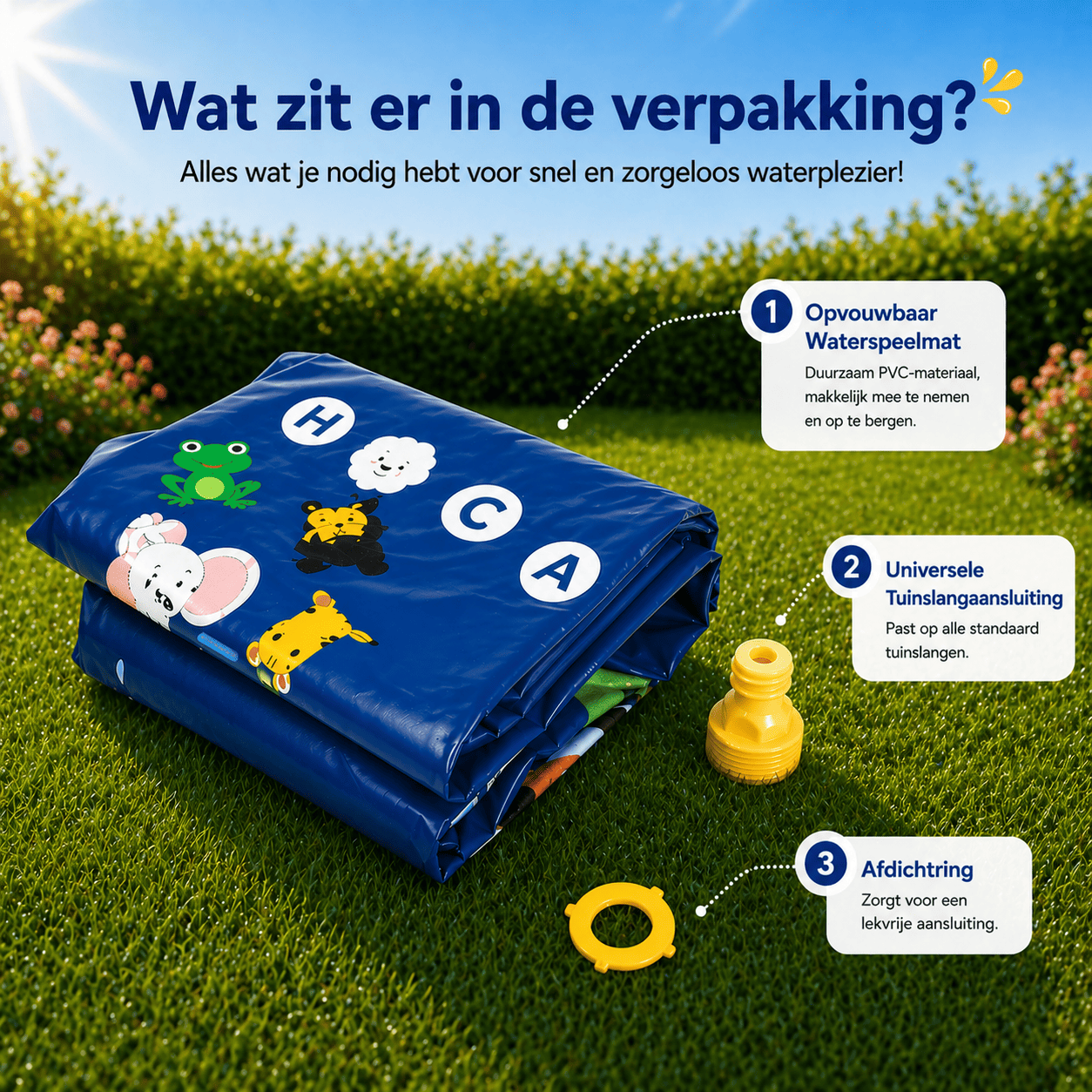 Playbino SpetterMat - Magische waterfontein en watermat