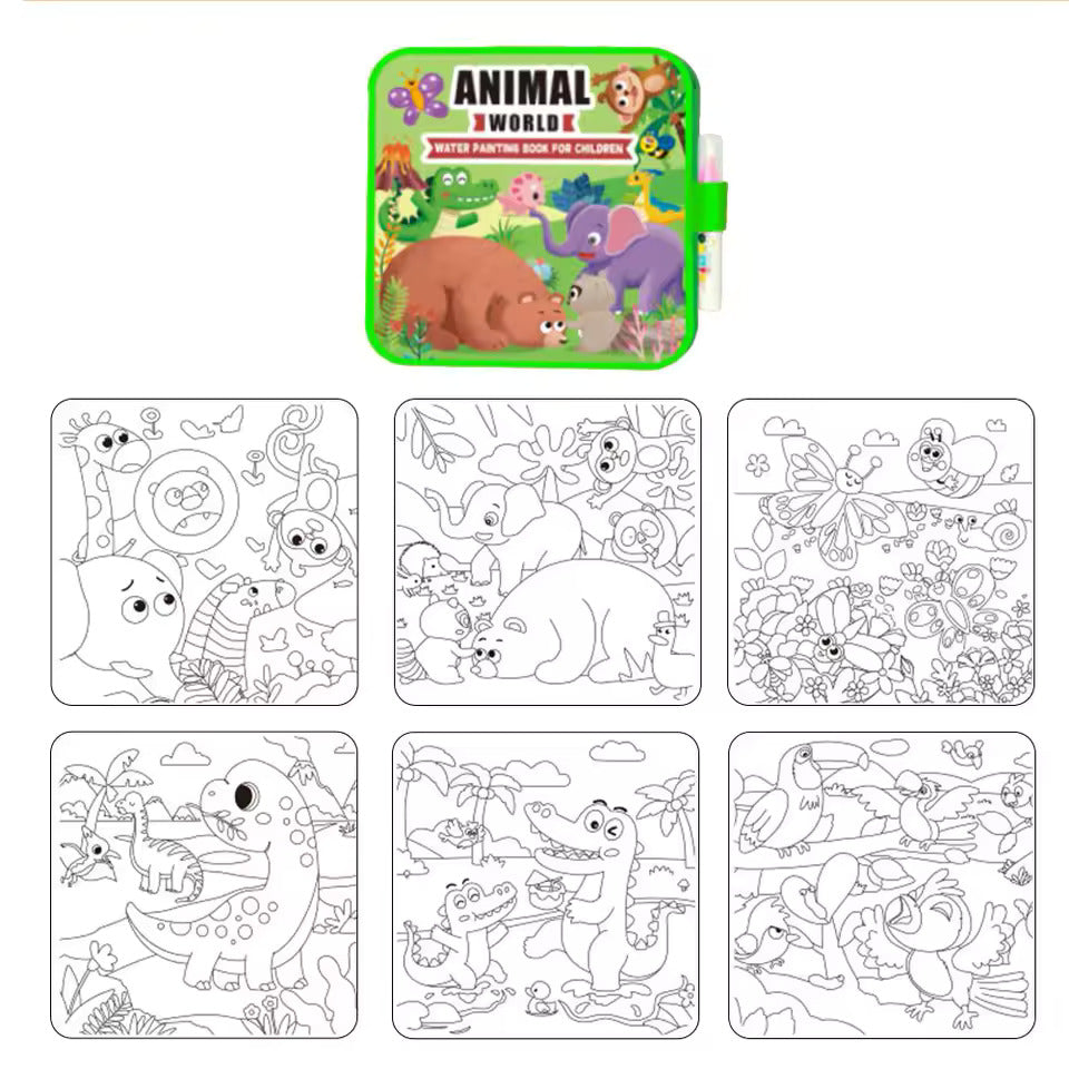 Playbino Waterboek - Magisch kleuren met waterstiften