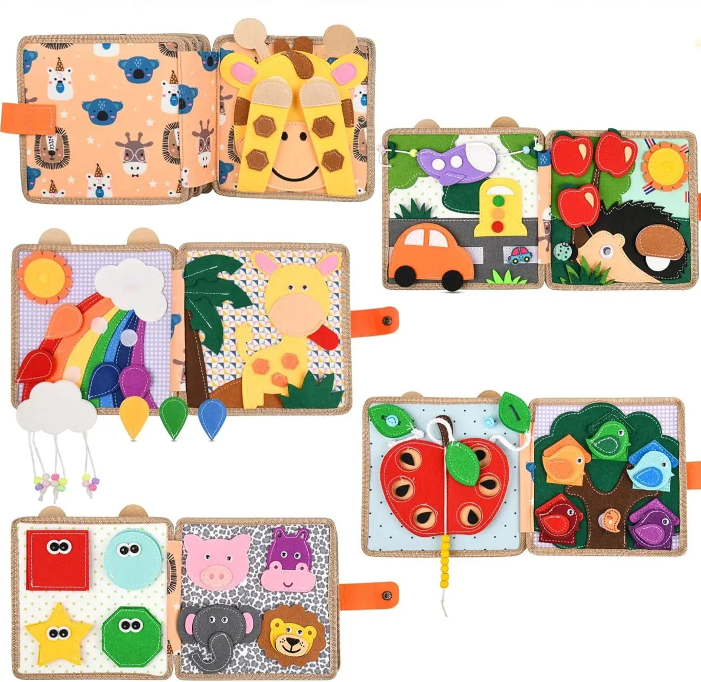 Playbino Busy Book - Vilt Montessori activiteitenboek - Leer spelenderwijs