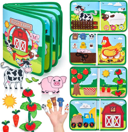 Playbino Busy Book - Vilt Montessori activiteitenboek - Leer spelenderwijs