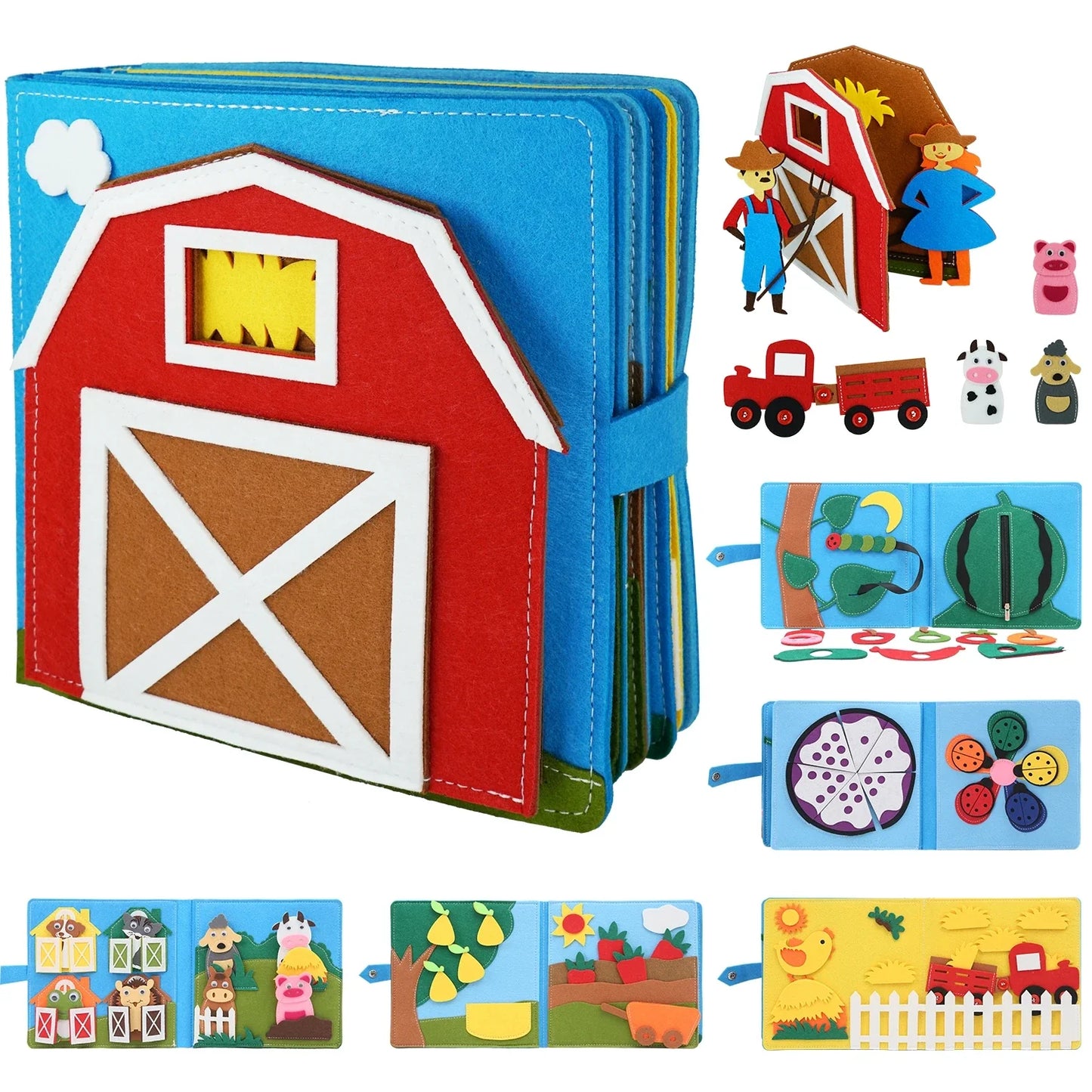 Playbino Busy Book - Vilt Montessori activiteitenboek - Leer spelenderwijs