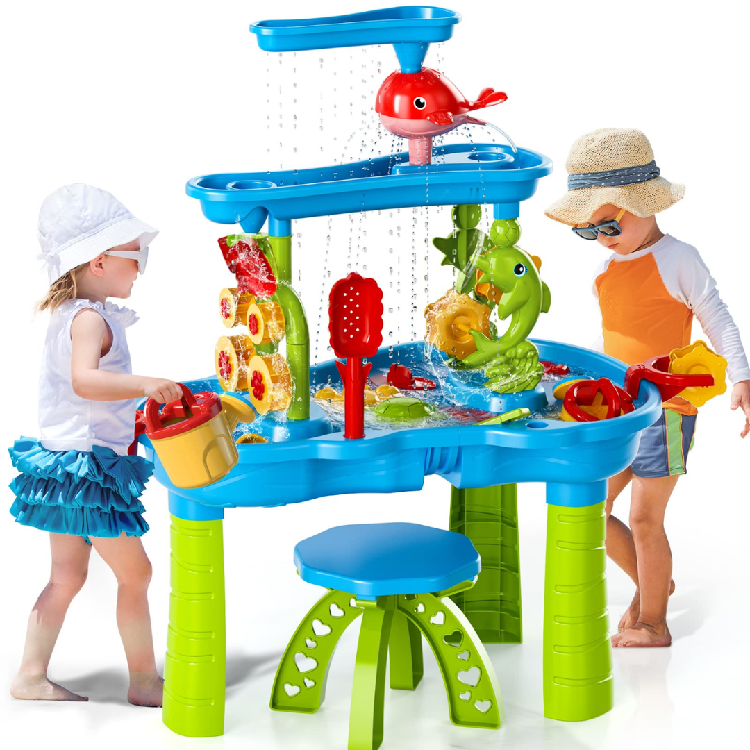 Playbino AcquaOntdekker - 3-laags zand- en waterspeeltafel met accessoires
