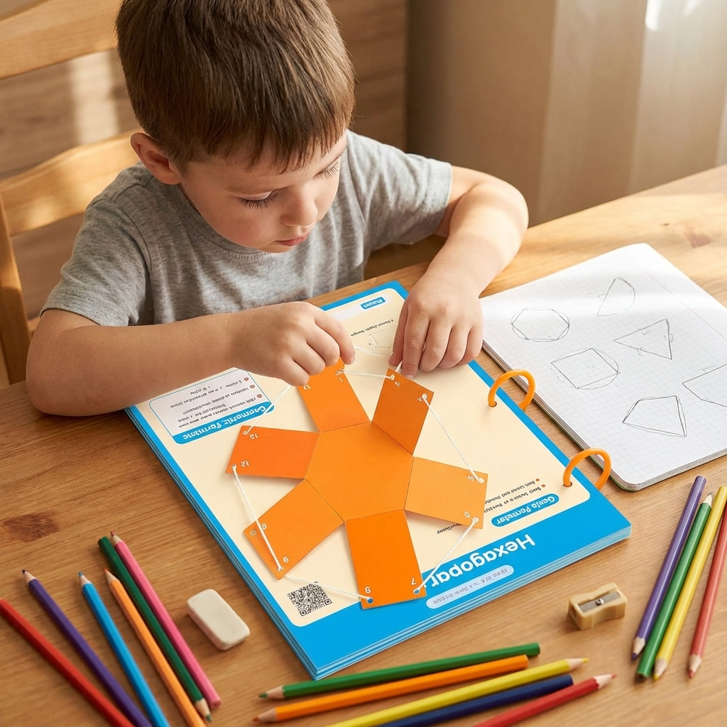 Playbino GeoGenius - Educatief knutselpakket voor 3D vormen - Geometrie Leerboek