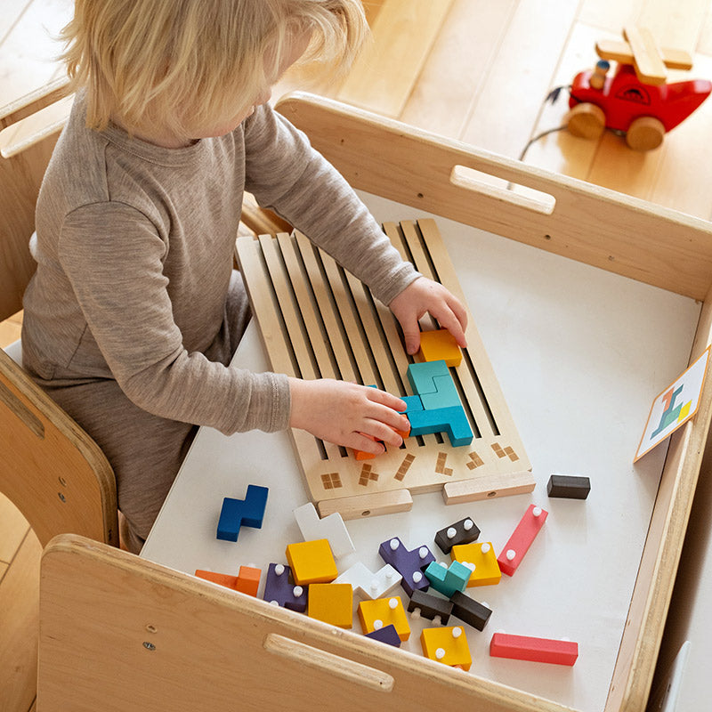 Playbino HoutTetris - Educatief houten tetris puzzel voor logisch denken & fijne motoriek