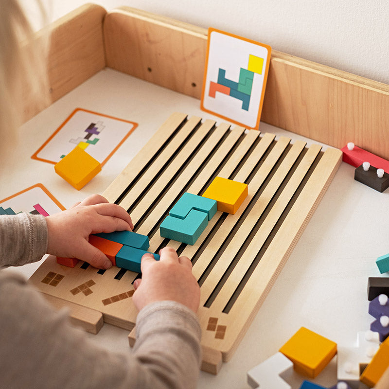 Playbino HoutTetris - Educatief houten tetris puzzel voor logisch denken & fijne motoriek