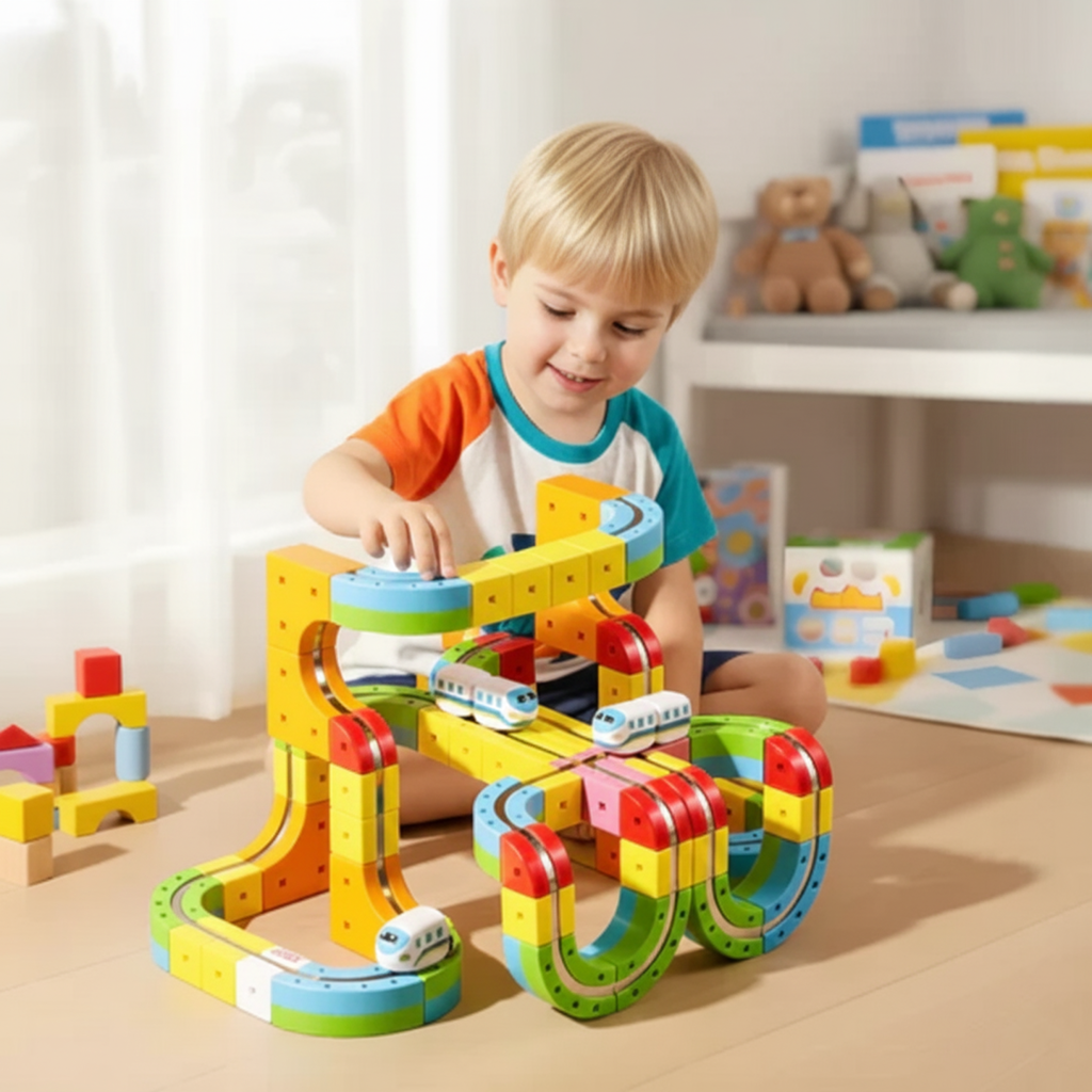 Playbino DIY Cube Track – Magnetische treinbaan voor creatief bouwen
