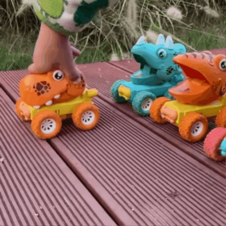 Playbino DinoRacer - Dinosaurus monstertrucks - Push-and-go dino raceautos