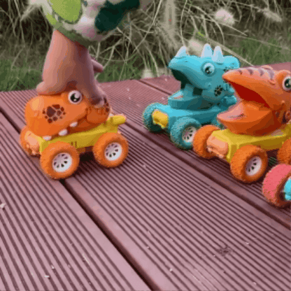 Playbino DinoRacer - Dinosaurus monstertrucks - Push-and-go dino raceautos