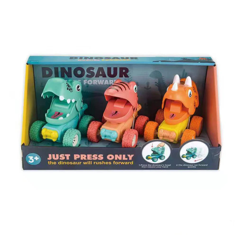 Playbino DinoRacer - Dinosaurus monstertrucks - Push-and-go dino raceautos
